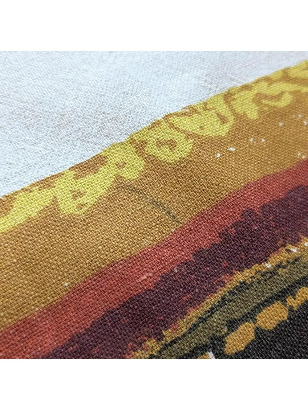 Vintage Barkcloth Curtains - Drapery Panels - Tiki Polynesian Print